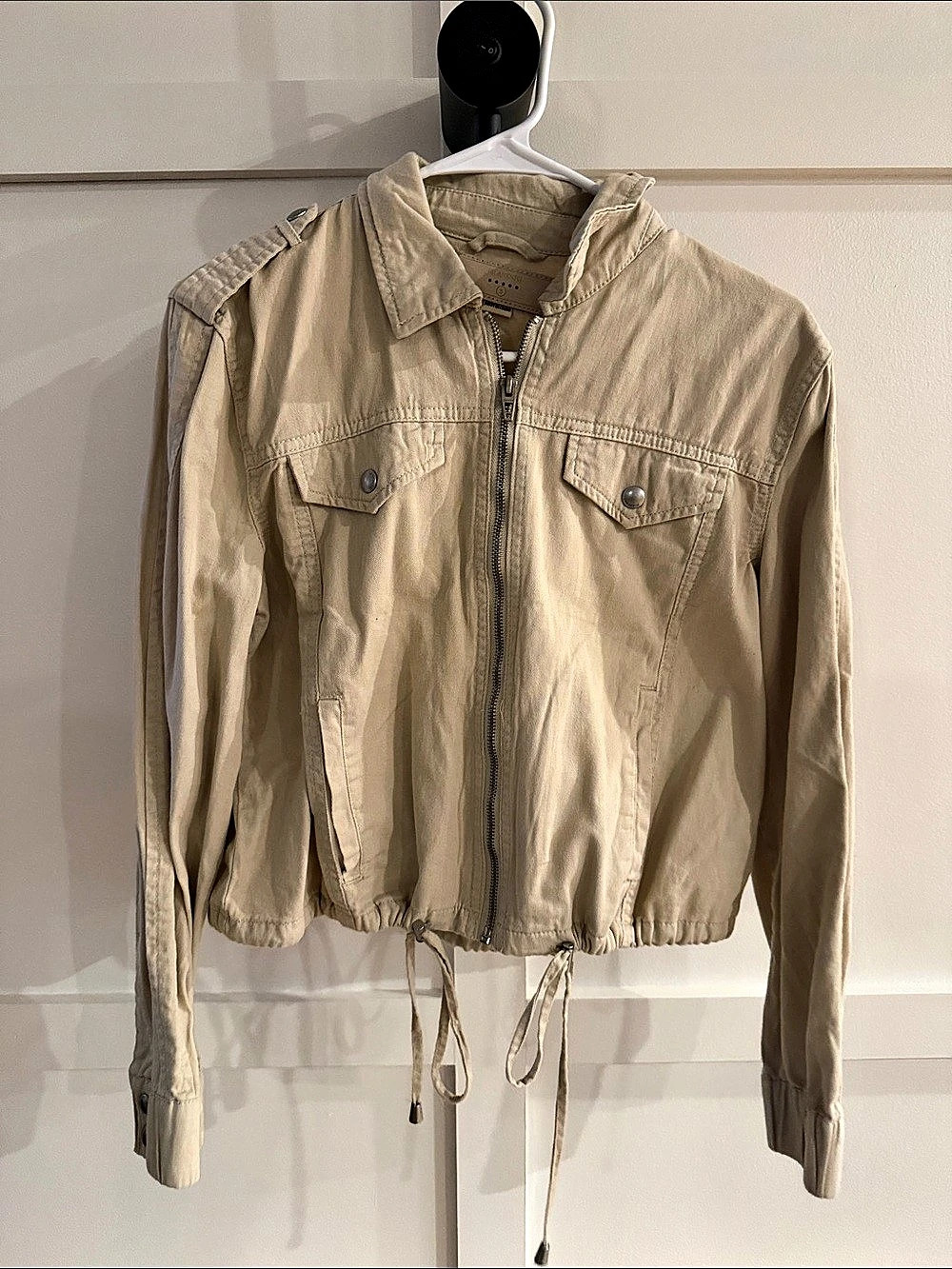 Blank NYC Utility Jacket in Beige Size Small Like New